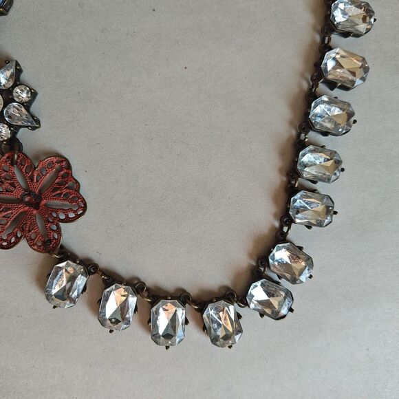 Plunder Crystal Statement Necklace Earrings Set Floral Briolette Jewelry Gift - Picture 8 of 16